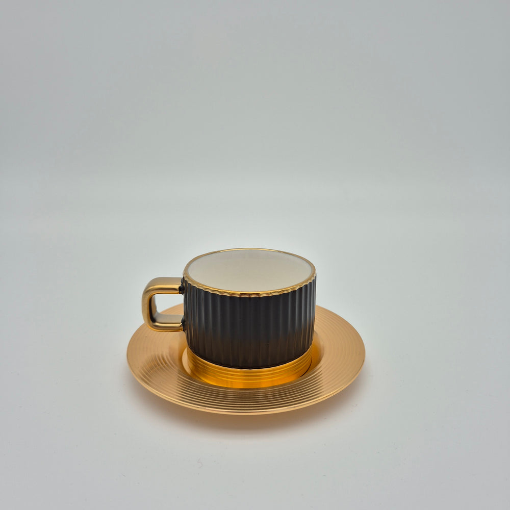 Eylul Coffee Set for 6 - 90ml White Black Mix