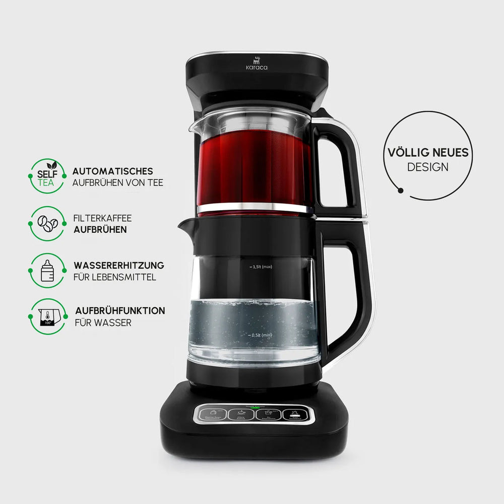 Front view of Karaca Robotea Pro Connect with feature labels
