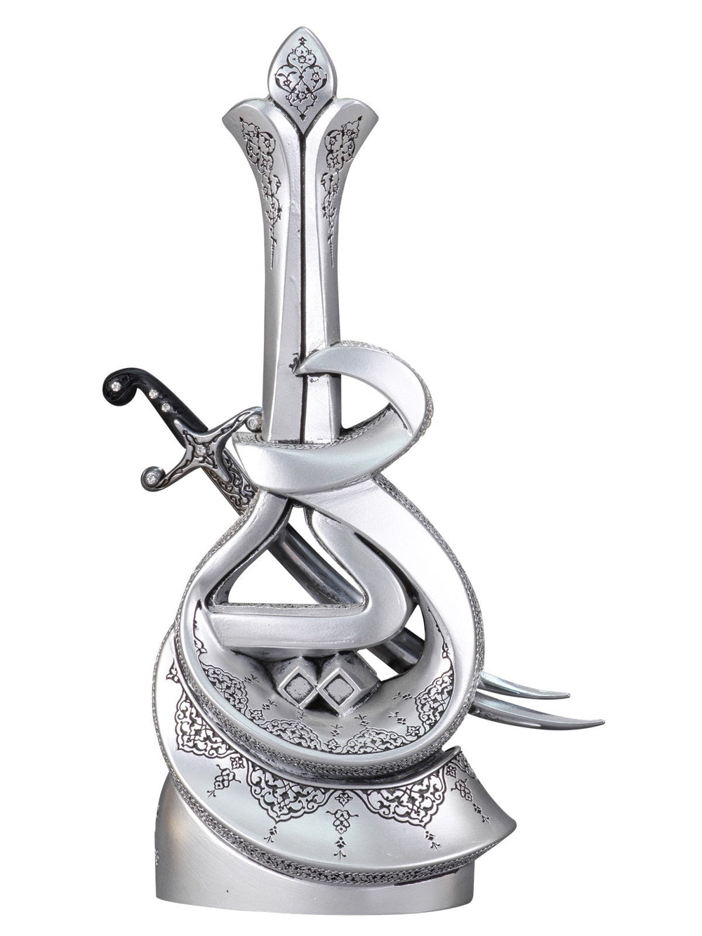 Rear view of silver-coloured Ism-i Ali ornament