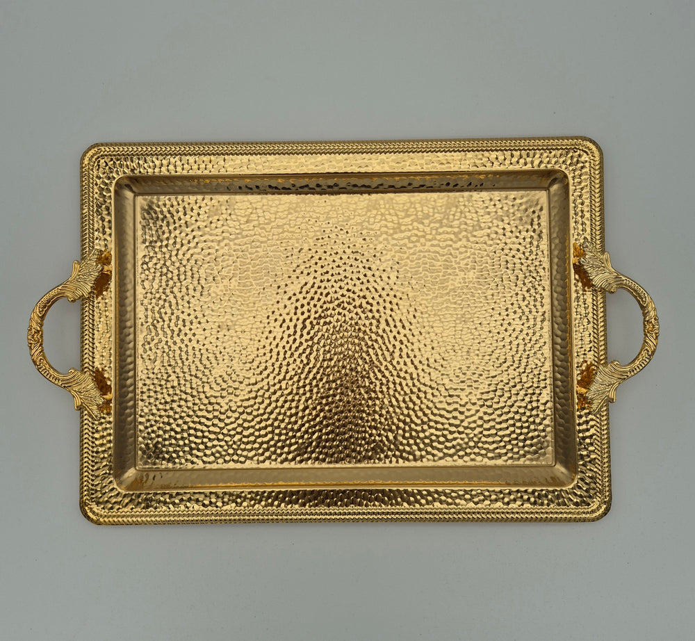 Top view of the patterned Sena rectangular serving tray