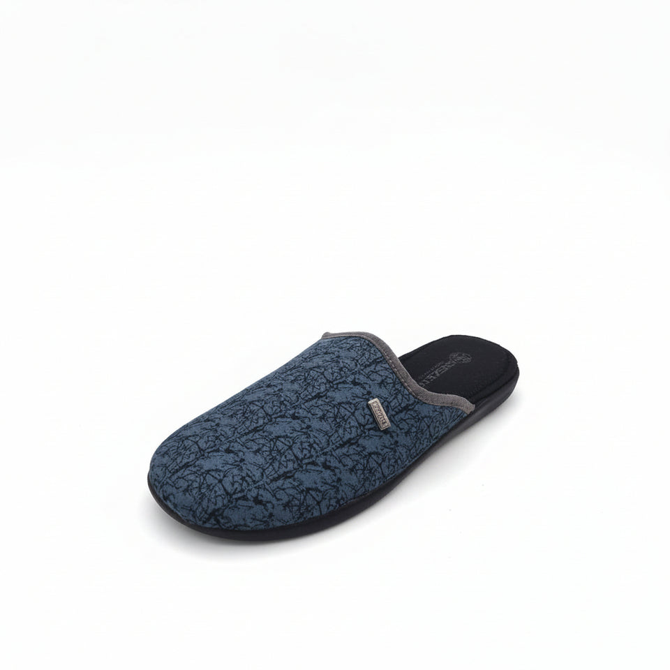 Gezer Leaf Pattern Slippers - Blue