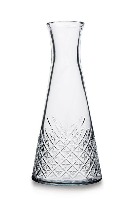 Paşabahçe Timeless clear carafe with patterned lower body