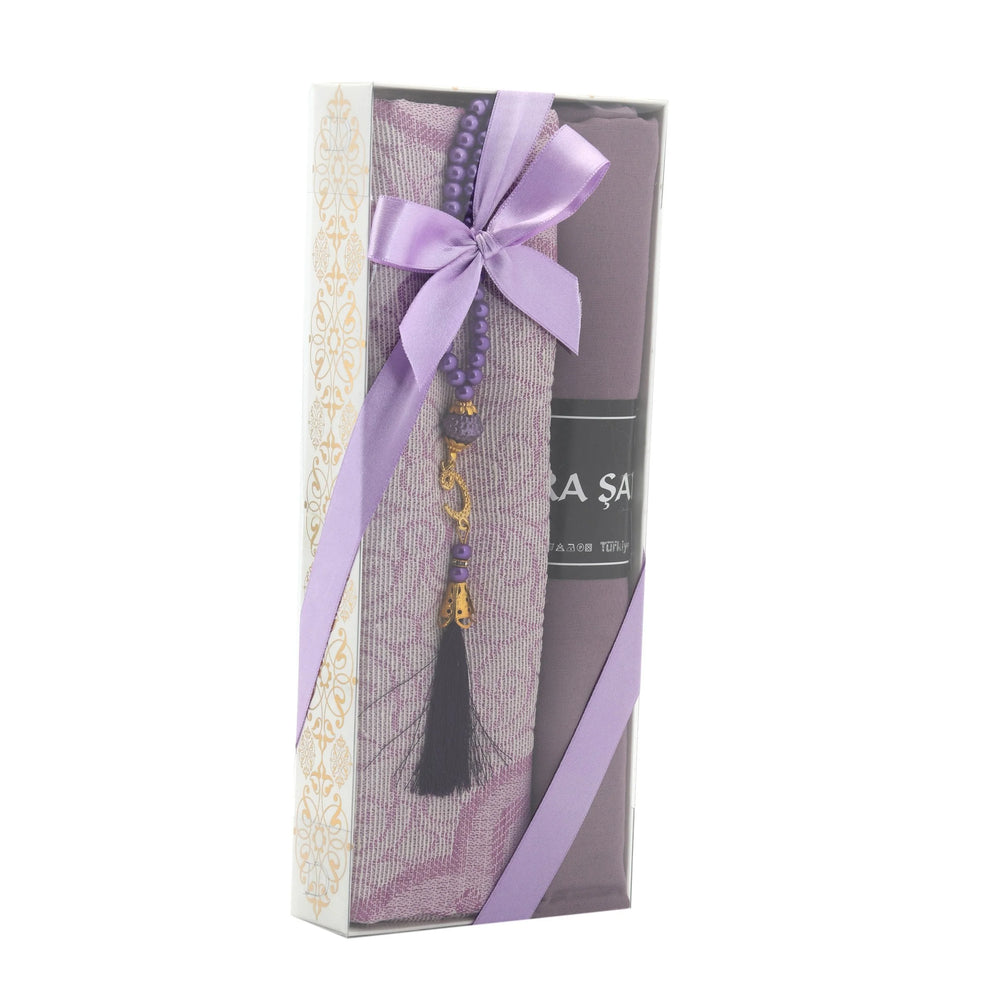 Afra prayer gift set in a lavender ribbon presentation box