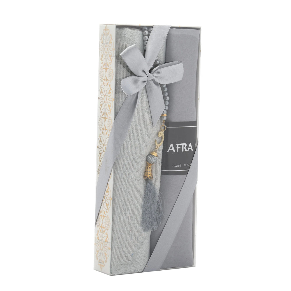Afra prayer gift set in a grey ribbon presentation box