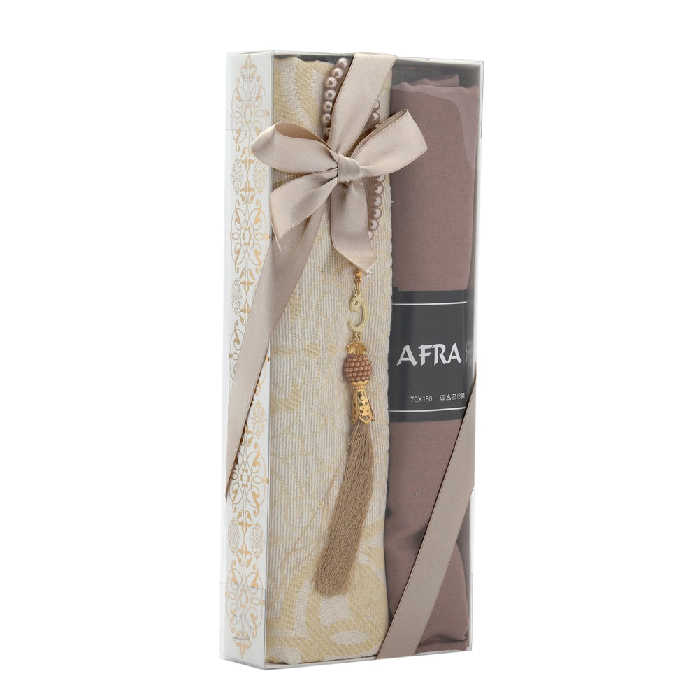 Afra prayer gift set in a beige ribbon presentation box