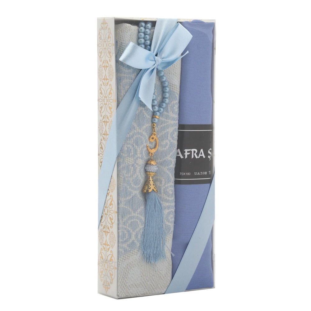 Afra prayer gift set in a blue ribbon presentation box
