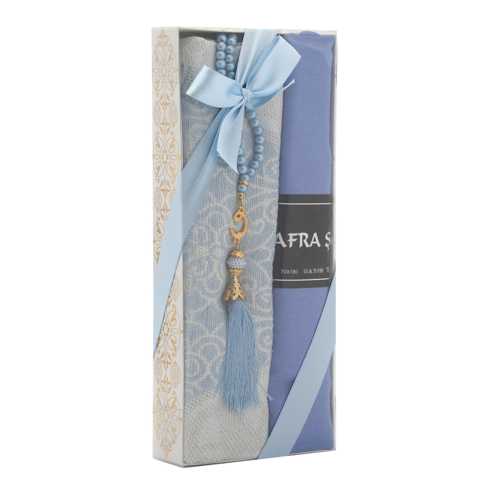 Afra prayer gift set in a blue ribbon presentation box