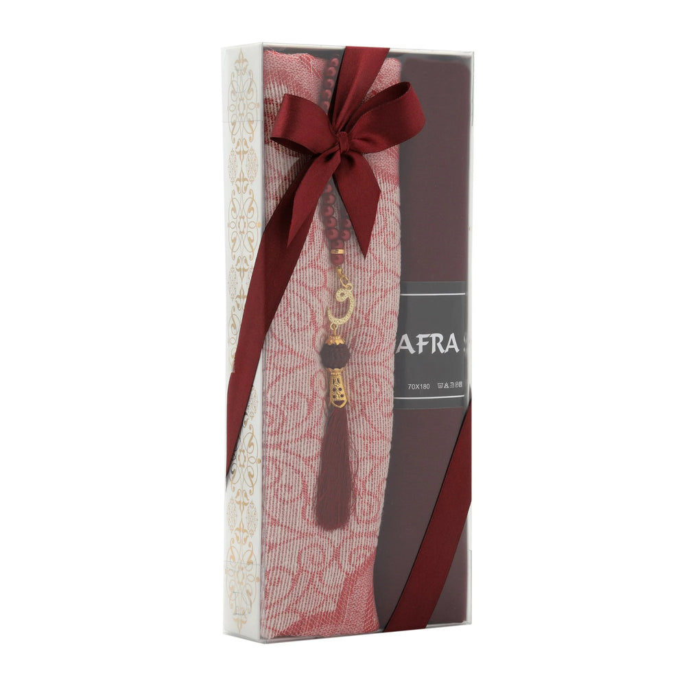 Afra prayer gift set in a burgundy ribbon presentation box