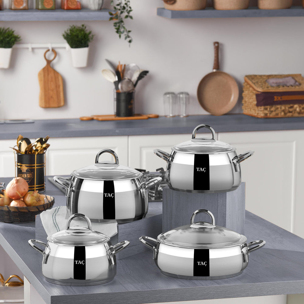 Taç Miranda Stainless Steel Cookware Set, 8 Pieces