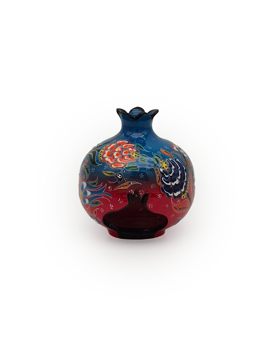 Floral Ceramic Pomegranate Candle Holder - image 1