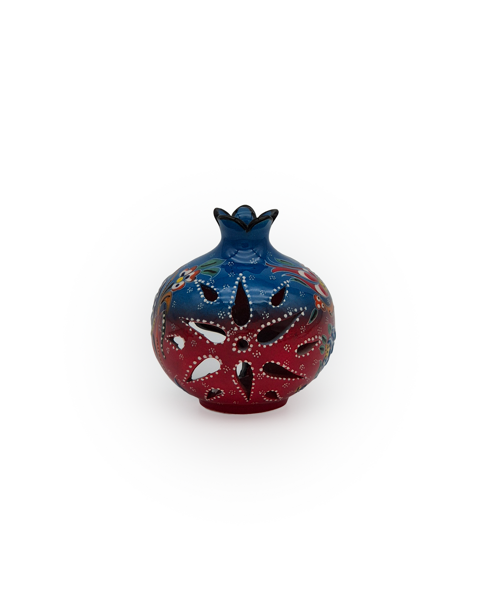 Floral Ceramic Pomegranate Candle Holder - image 2