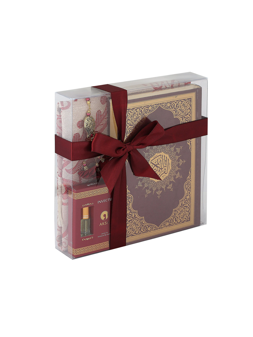 Ensar Black Rose Quran & Prayer Mat Gift Set - image 1