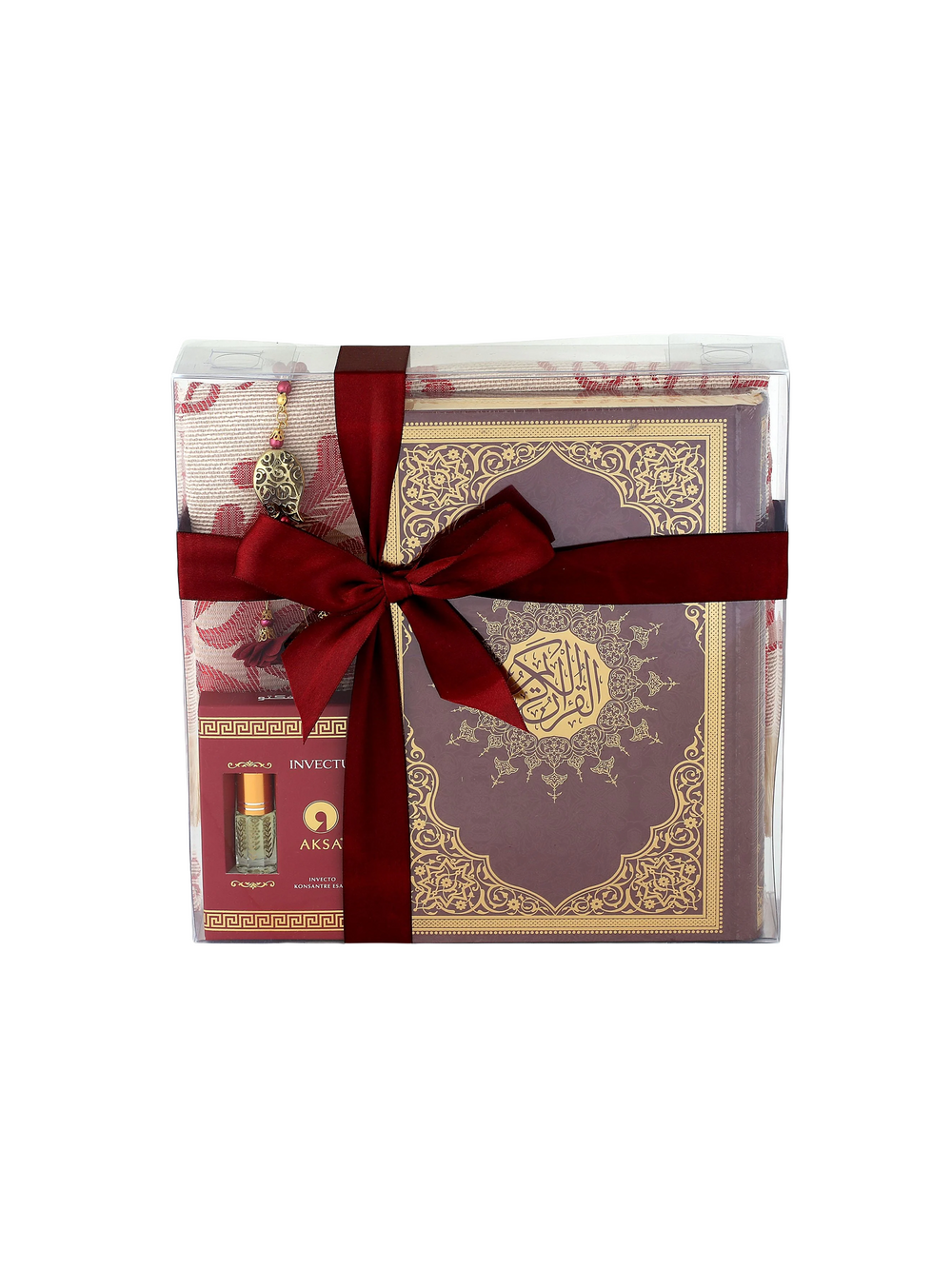 Ensar Black Rose Quran & Prayer Mat Gift Set - image 2