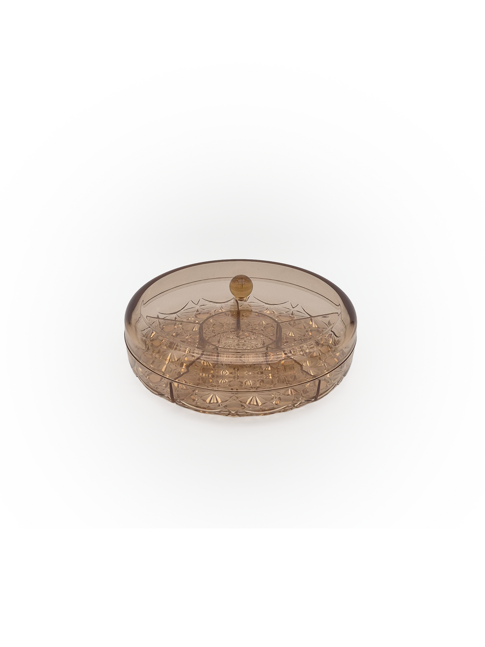 Divided Snack Serving Tray with Lid - Gold - image 1