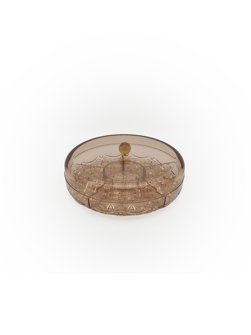Divided Snack Serving Tray with Lid - Gold - image 1