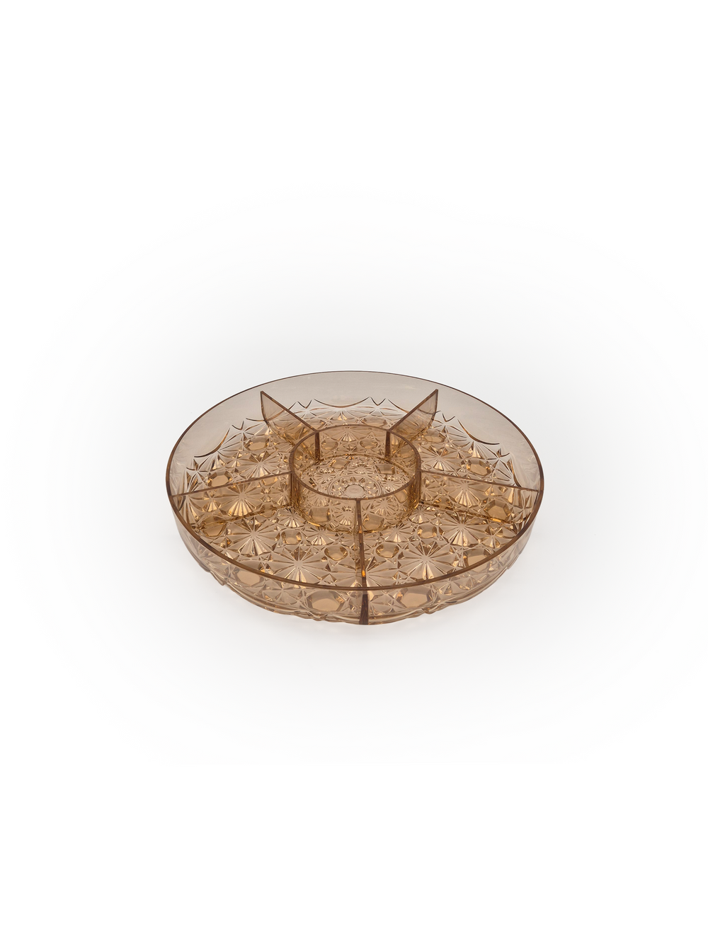 Divided Snack Serving Tray with Lid - Gold - image 3