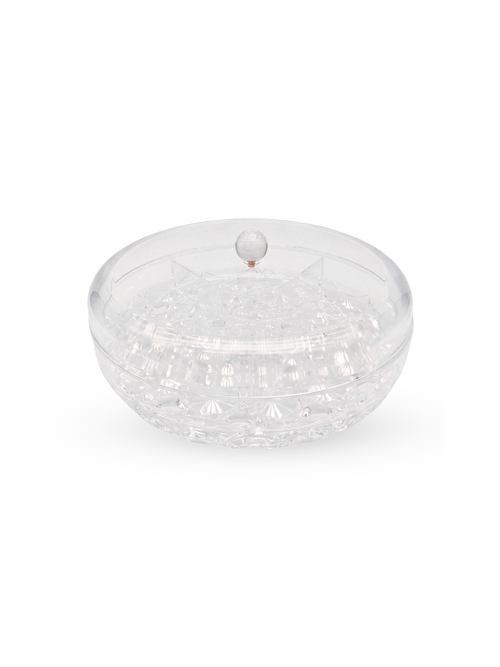 Divided Snack Serving Tray with Lid - Clear - image 1