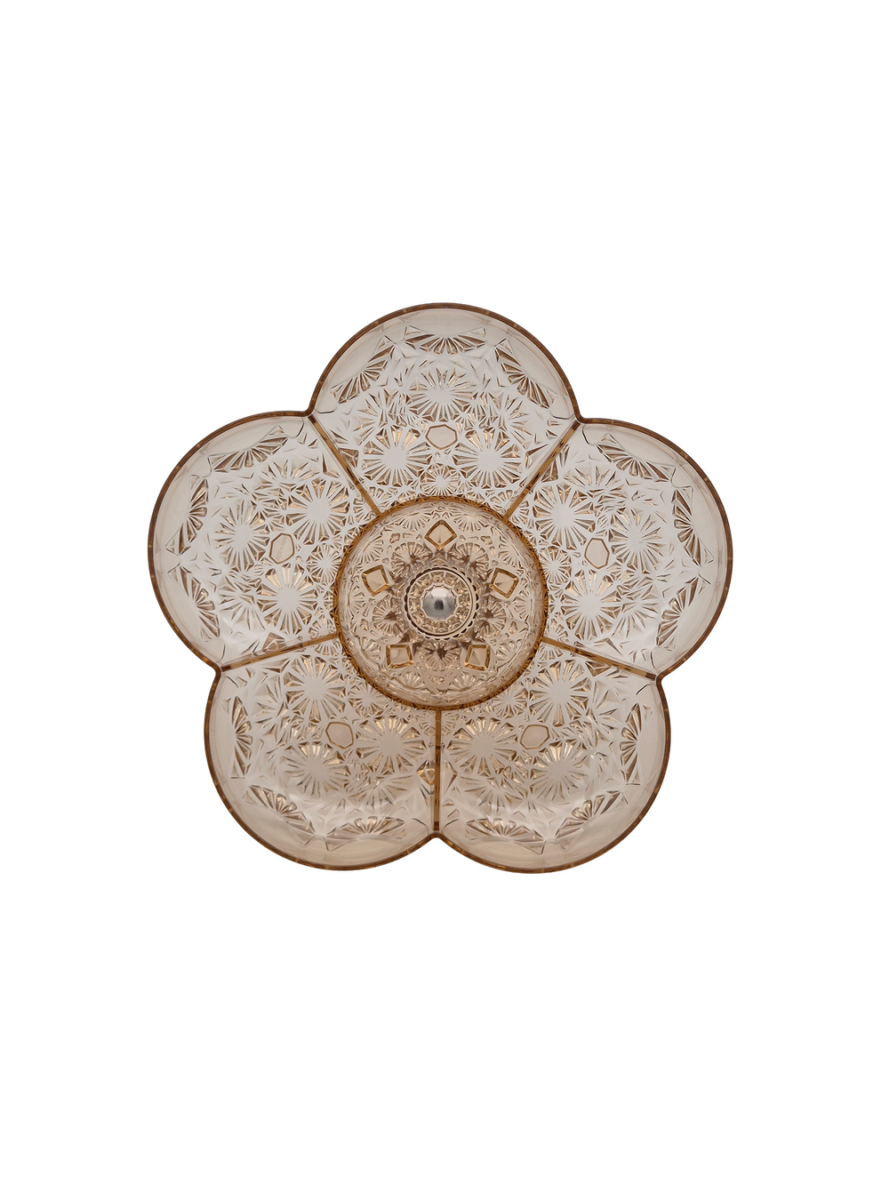 Flower Snack Serving Dish with Lid - Large Gold - image 2