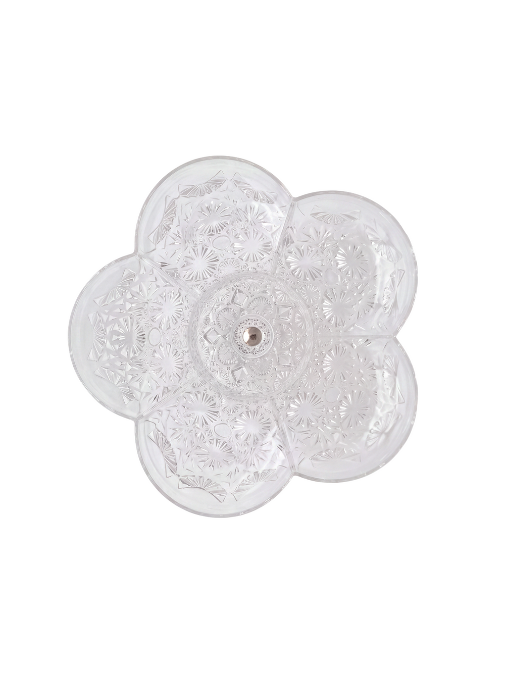 Flower Snack Serving Dish with Lid - Large Clear - image 2