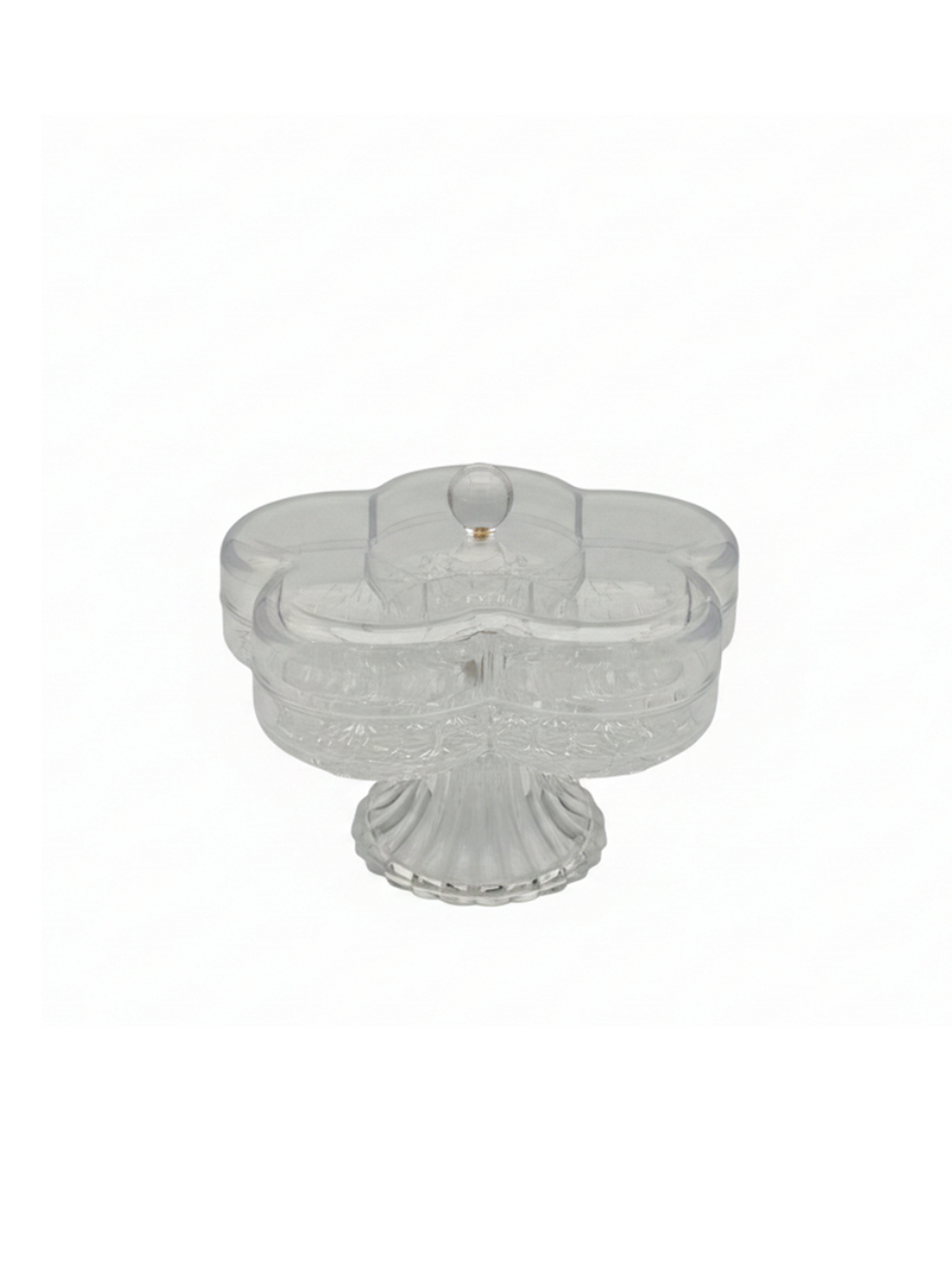 Flower Snack Serving Dish with Lid - Small Clear - image 1