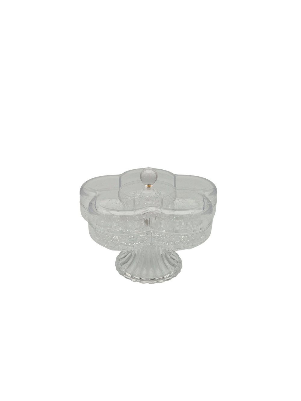 Flower Snack Serving Dish with Lid - Small Clear - image 2