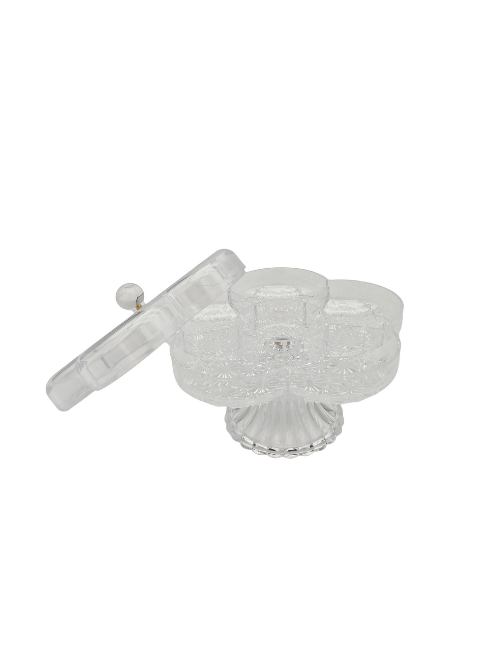Flower Snack Serving Dish with Lid - Small Clear - image 3