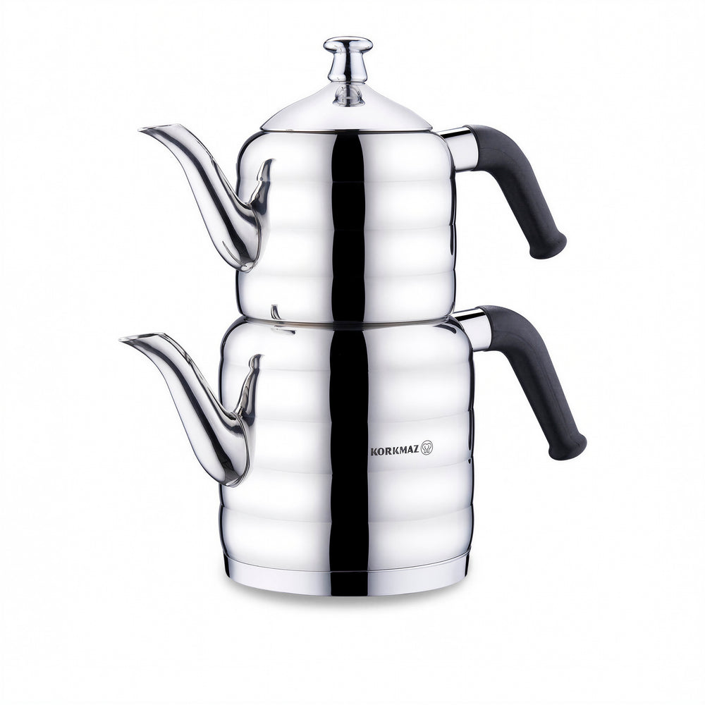 Korkmaz Mina Midi Turkish Teapot Set - 0.8 L + 1.6 L - image 1