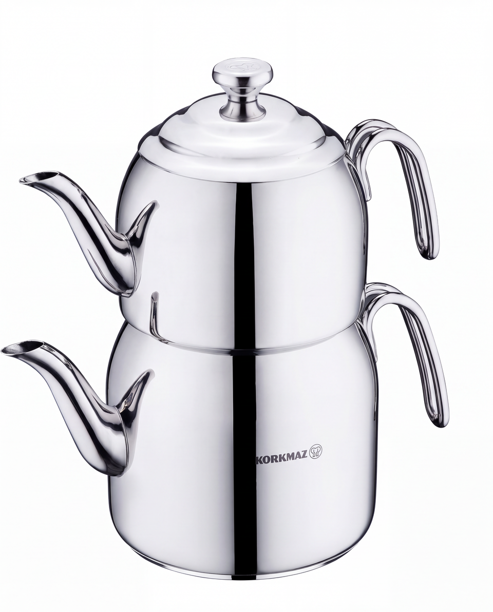 Korkmaz Droppa Mega Turkish Teapot Set - 2 L + 3.5 L - image 1