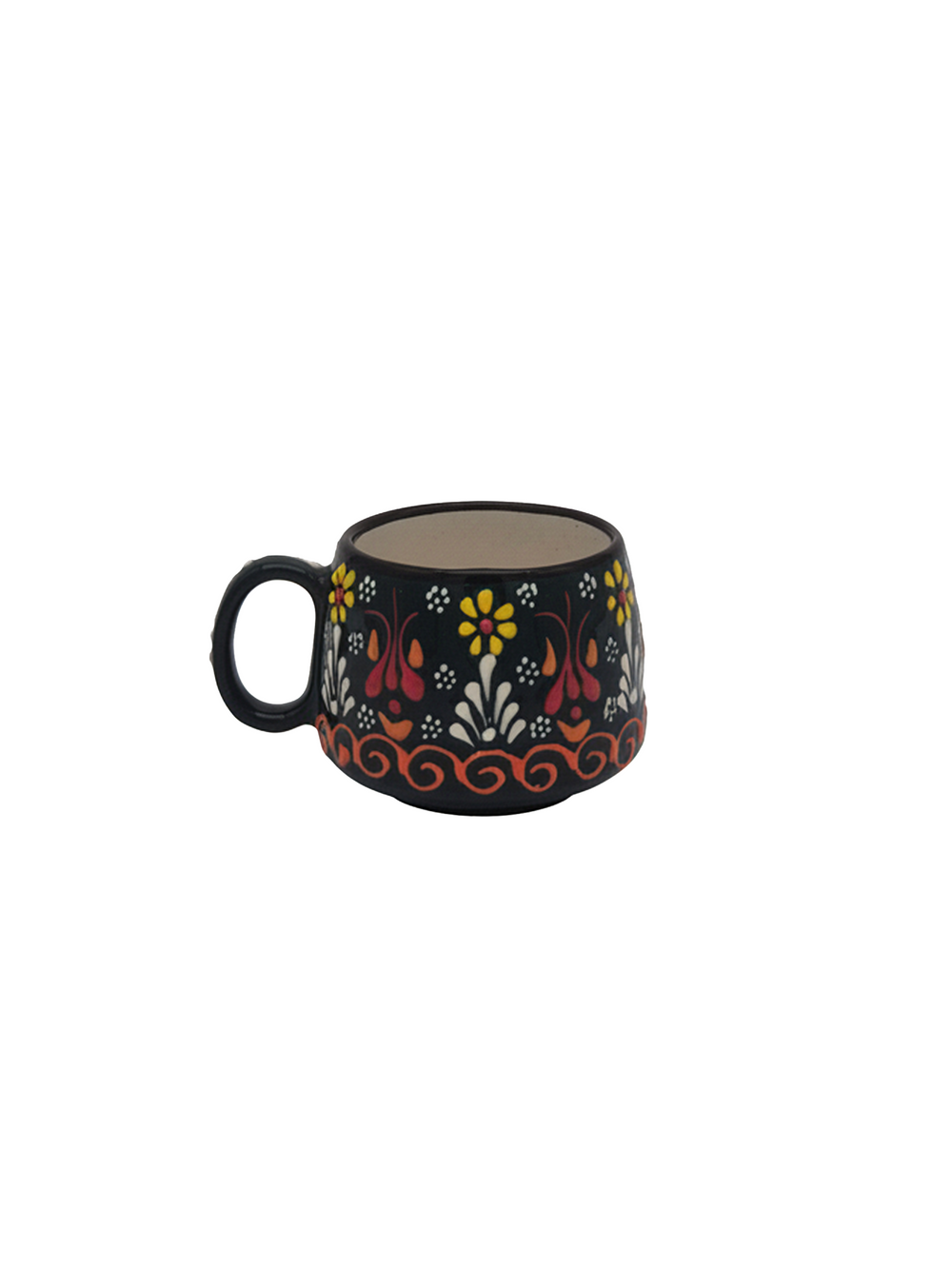 Short Textured Floral Ceramic Mug - image 2