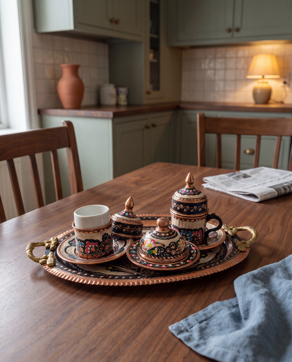 Copper Turkish Coffee Set for Two - image 6